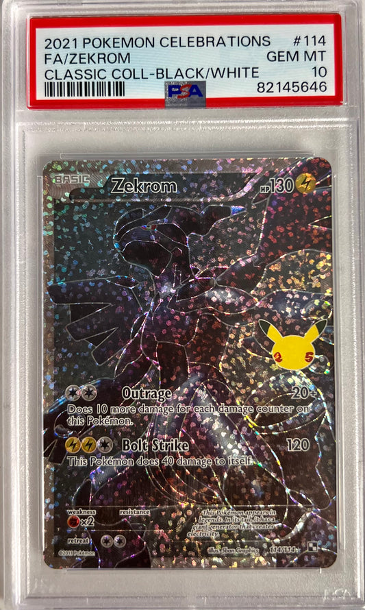 2021 Pokemon Celebrations Classic Collection Full Art Zekrom 114 PSA 10 Gem Mint